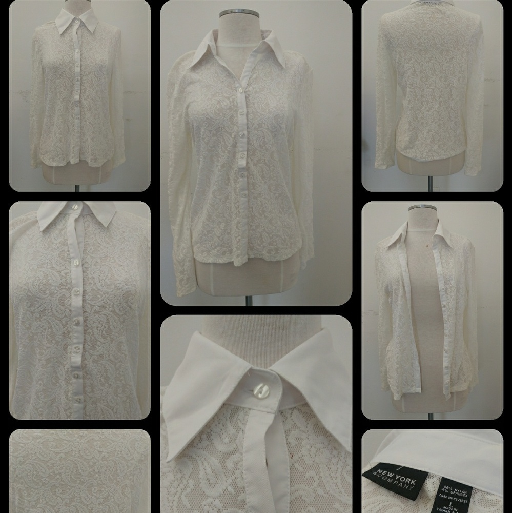 Sheer Lace, Button Down Shirt